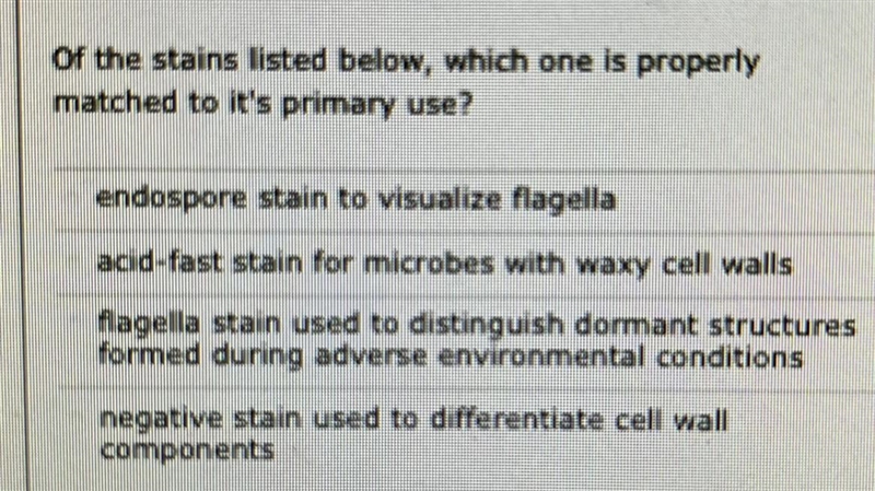 Which one is properly matched to its primary use?-example-1