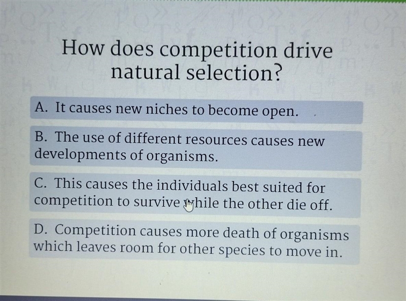 How does competition drive natural selection?​-example-1