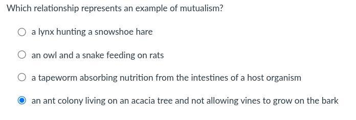 Which relationship represents an example of mutualism?-example-1