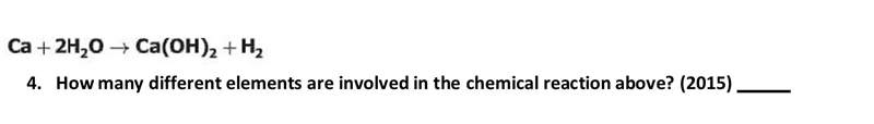 How many different elements are involved in the chemical reaction above? (look at-example-1