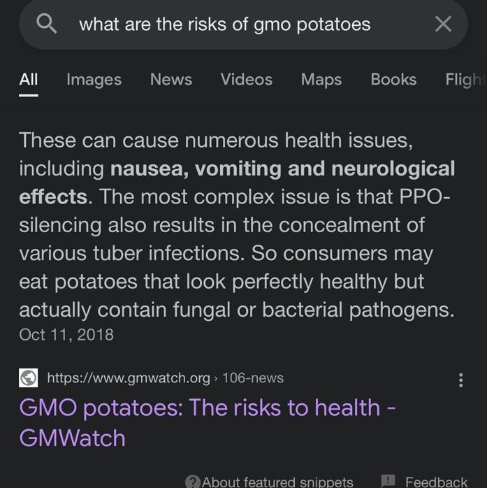 What are the positive and negative effects of using the GMOs on potatoes?-example-1