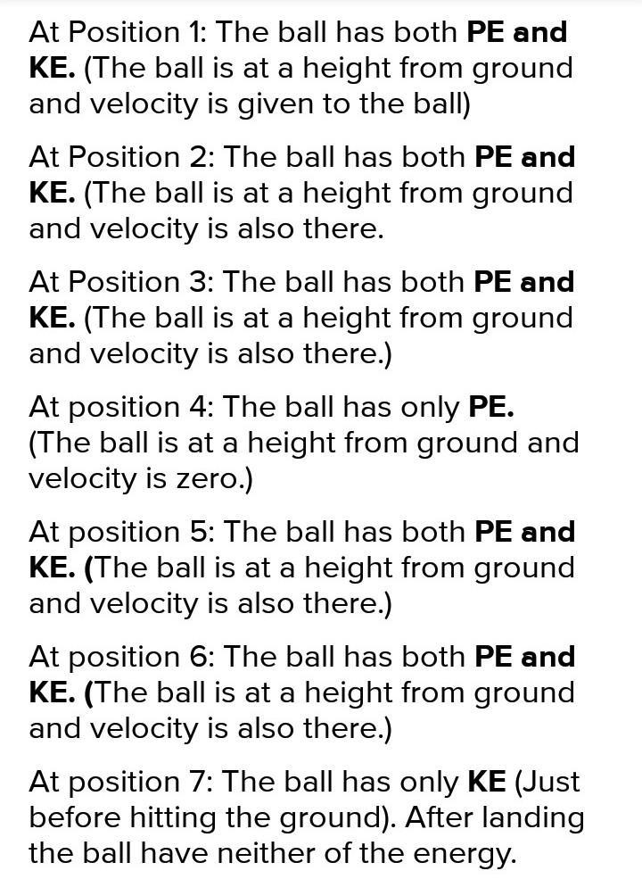 The image shows the path of a ball that’s thrown. At positions and , kinetic energy-example-1