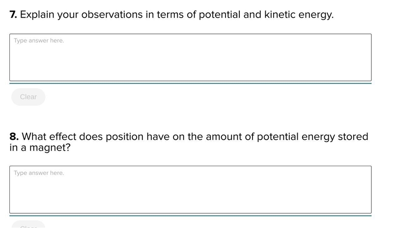 Helppp please Explain your observations in terms of potential and kinetic energy-example-1