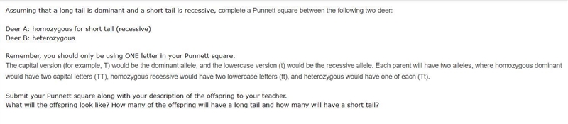 PLEASE HELP ME Submit your Punnett square along with your description of the offspring-example-1