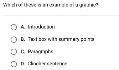 This is english. which of these is an example of graphic? a. introduction b text box-example-1