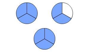 Name the blue-shaded parts as a mixed number. A) 2 2/3 B) 3 2/3 C) 2 2/9 D) 3 2/9-example-1