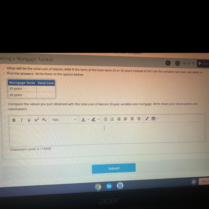 What will be the total cost of Marla's ARM If the term of the loan were 25 or 20 years-example-1