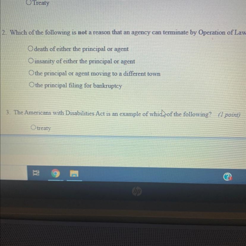 Which of the following is not a reason that an agency can terminate by Operation of-example-1