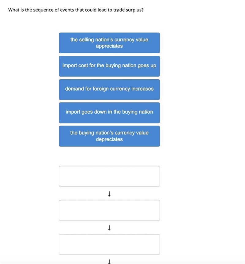 Drag each tile to the correct box. What is the sequence of events that could lead-example-1