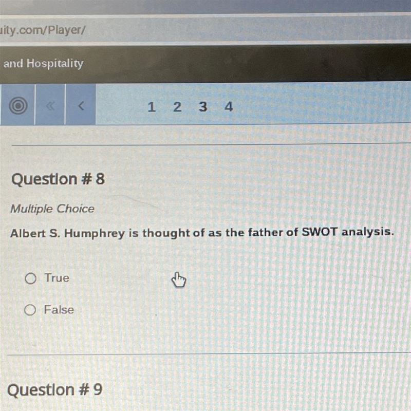 Question #8 Multiple Choice Albert S. Humphrey is thought of as the father of SWOT-example-1