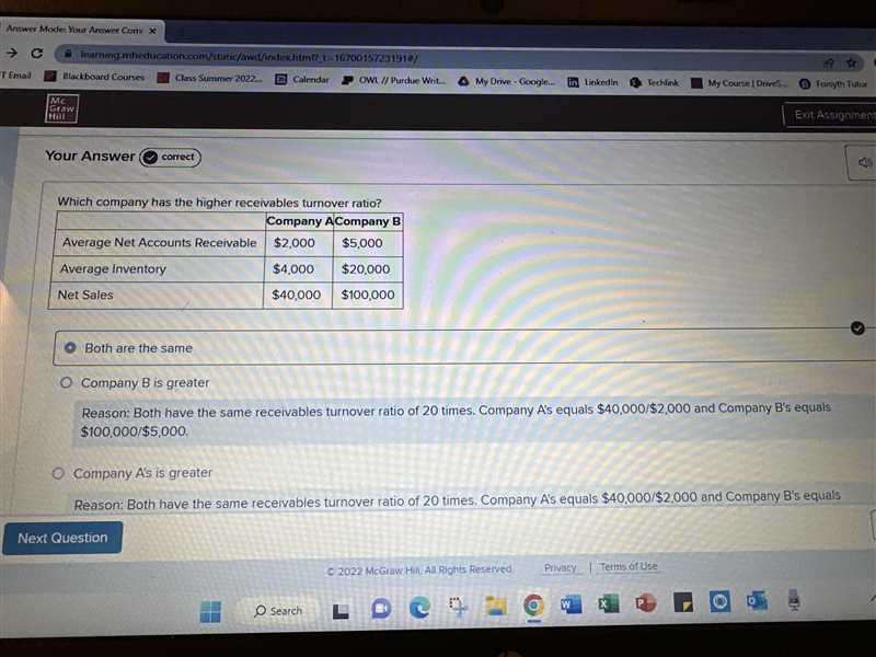 which company has the higher receivables turnover ratio? company a company b average-example-1