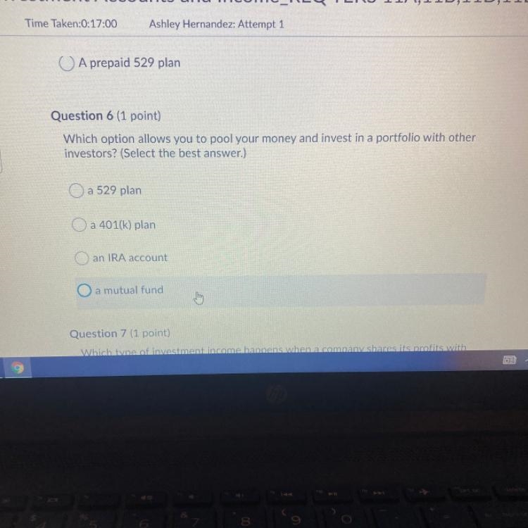 Which option allows you to pool your money and invest in a portfolio with other investors-example-1