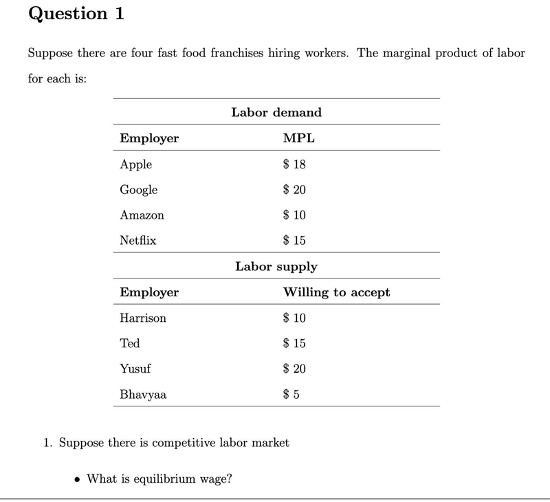 What is equilibrium wage?-example-1