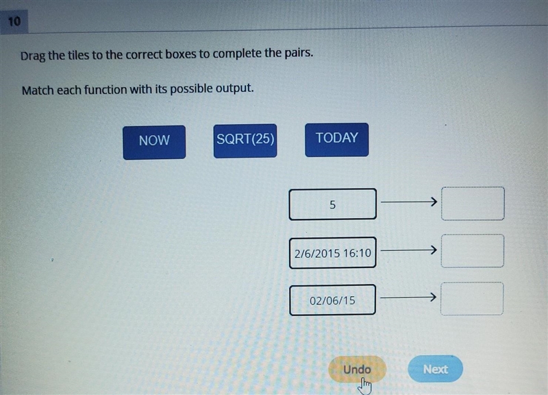 Match each function with its possible output. ^^ ​-example-1