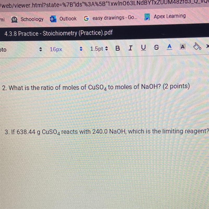 HELP ME PLLSS (with both) 2. What is the ratio of moles of CuSO4 to moles of NaOH-example-1