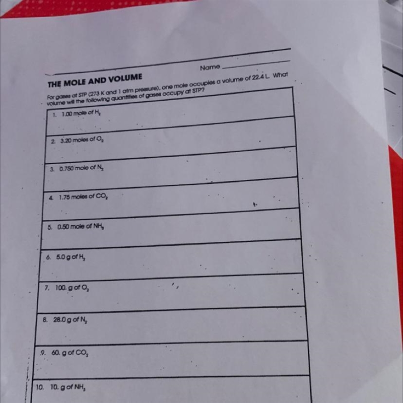 Can someone help me with this pls 2. Which is the volume of 3.20 moles of O₂?7. Which-example-1