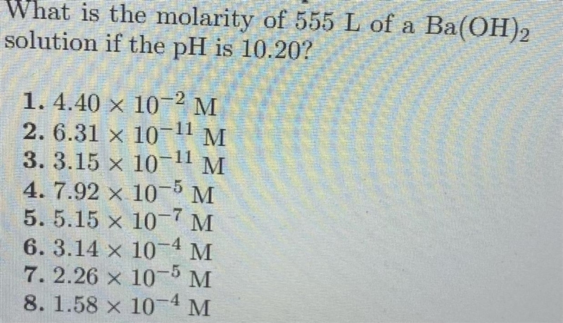 What is the molarity? (Question in the photo lol sorry)-example-1