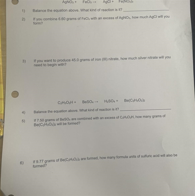 I need help with number three on this worksheet.If you want to produce 45.0 g of iron-example-1