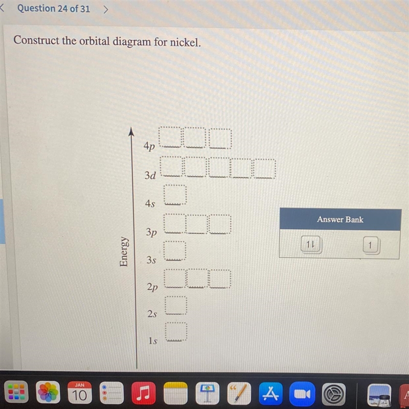 Construct the orbital diagram-example-1