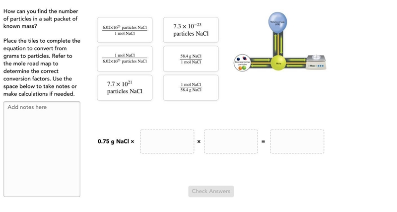 How can you find the number of particles in a salt packet of known mass?Place the-example-1