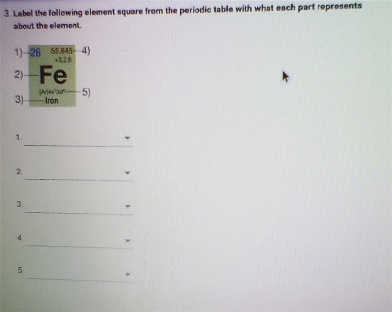 Answer Options: atomic number atomic mass element symbol element name electron configuration-example-1