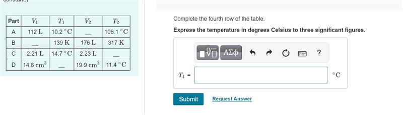 Complete the fourth row of the table.Express the temperature in degrees Celsius to-example-1