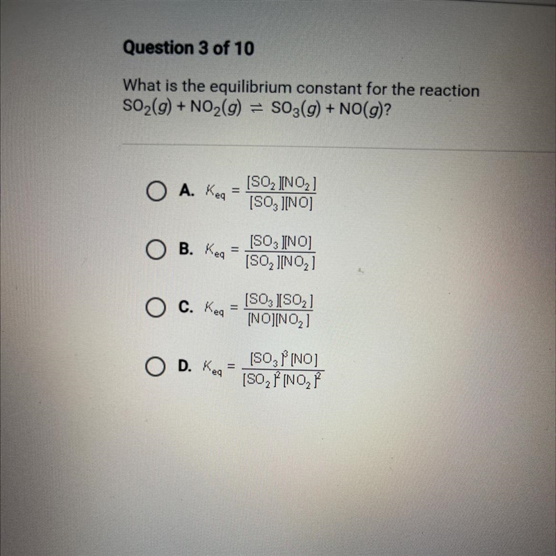 What is the equilibrium constant for the reaction-example-1