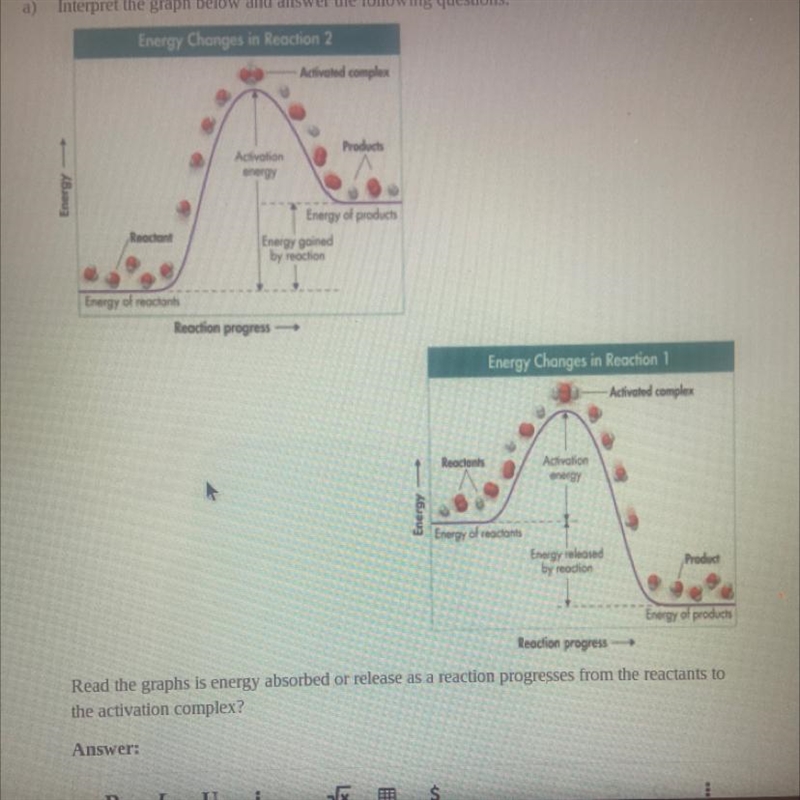 a) Read the graphs is energy absorbed or release as a reaction progresses from the-example-1