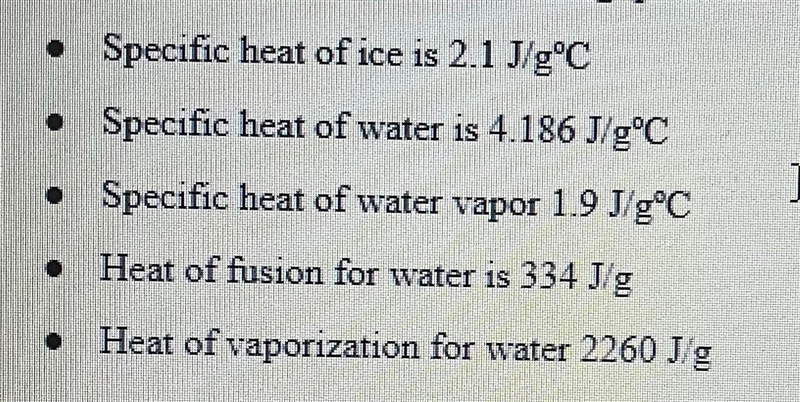 A closed container of water vapor is heated using 7,500 J of energy from 105°C to-example-2