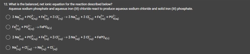 What is the balanced, net ionic equation for the reaction described below?Aqueous-example-1