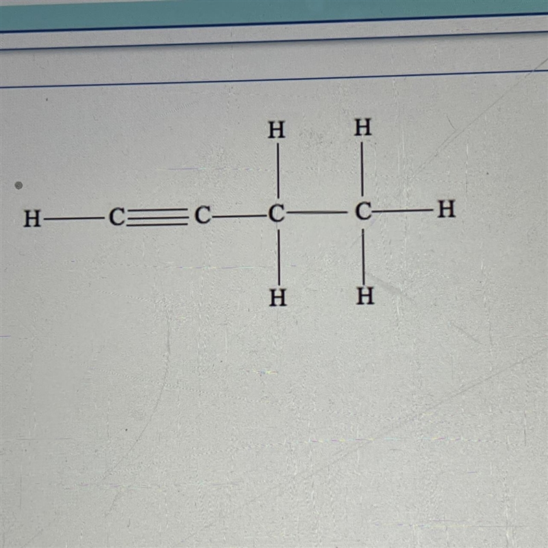 What is the Organic compound shown? A) PropyneB) 1-ButeneC) 1-ButyneD) Acetylene-example-1