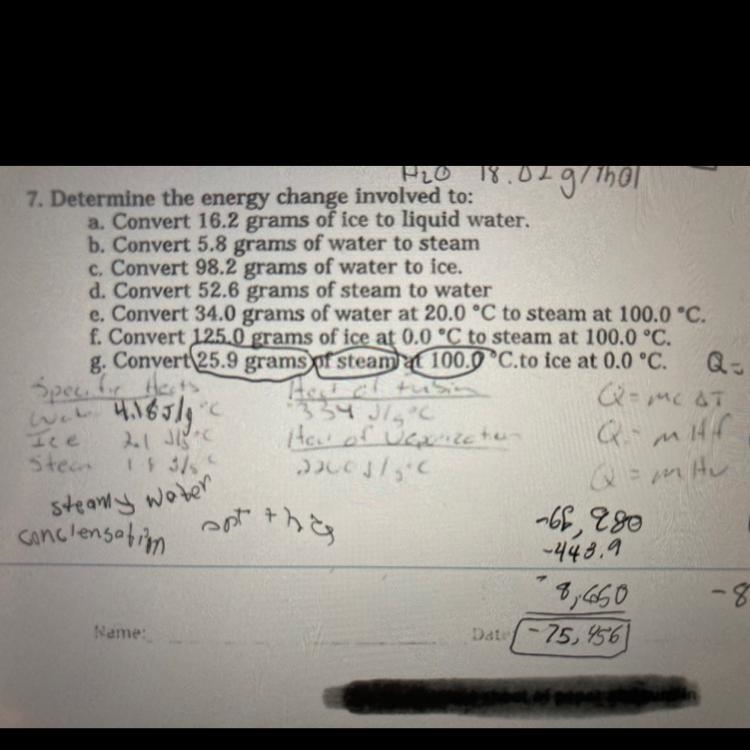 Determine the energy change involved to: a. Convert 16.2 grams of ice to liquid water-example-1