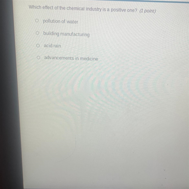 Which effect of the chemical industry is a positive one? (1 point)-example-1