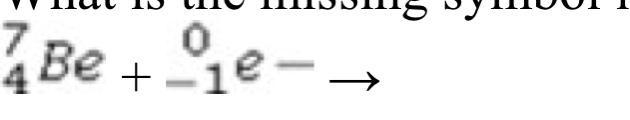 What is the missing symbol in the following nuclear transformation-example-1