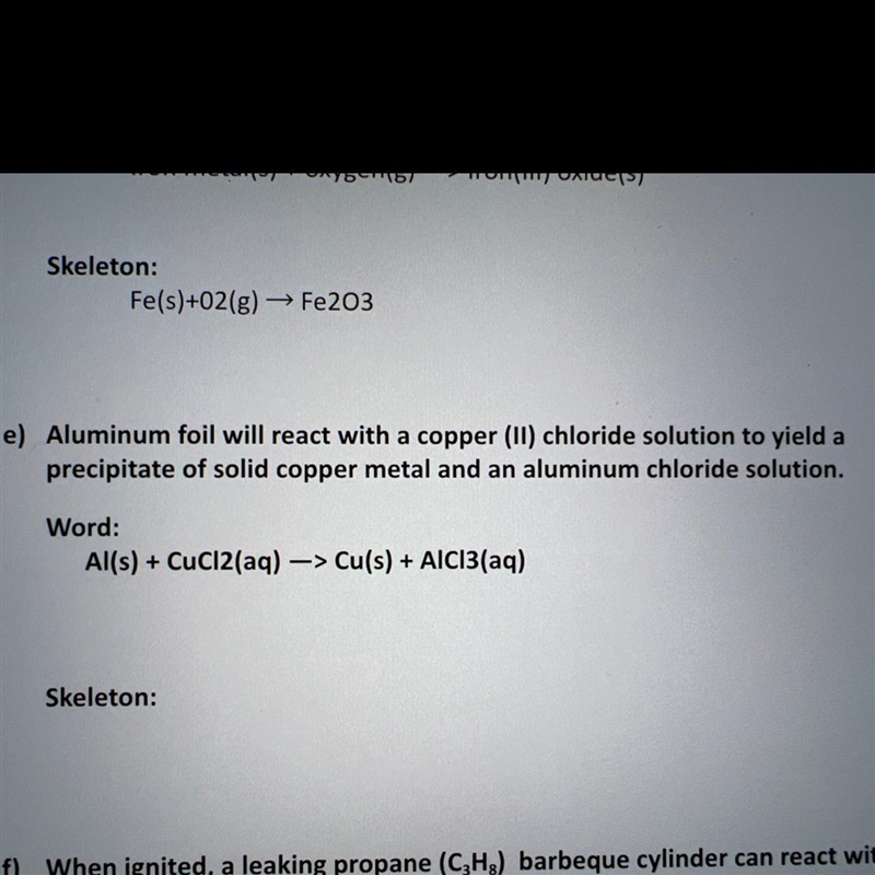 What is the skeletal equation? I have the word equation just need the skeletal for-example-1