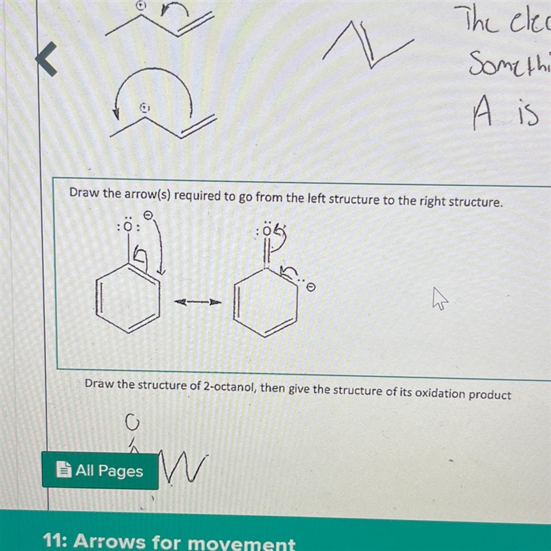 Draw the arrow(s) required to go from the left structure to the right structure.-example-1