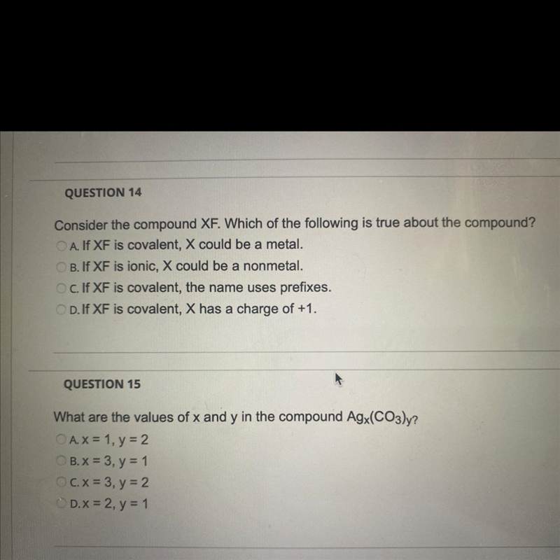 UESTION 14nsider the compound XF. Which of the following is true about the compound-example-1