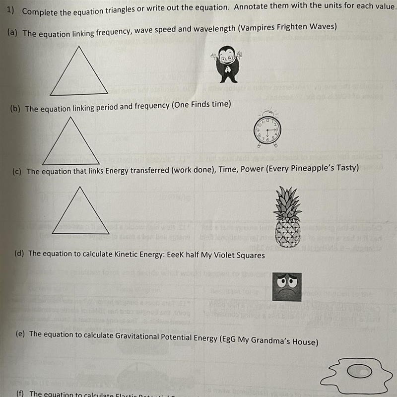 1) Complete the equation triangles or write out the equation. Annotate them with the-example-1