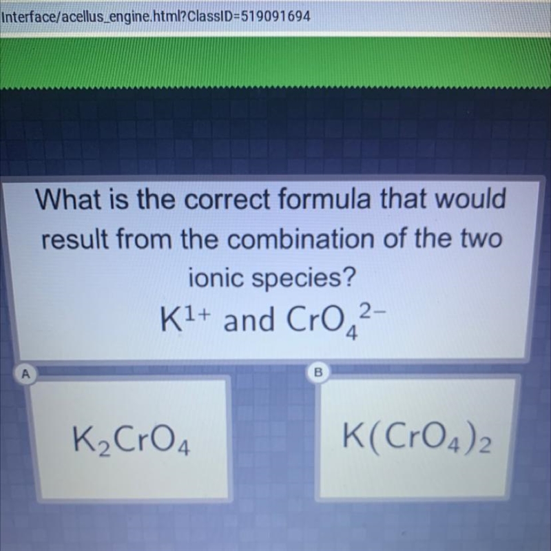 What is the correct formula that would result from the combination of the two ionic-example-1