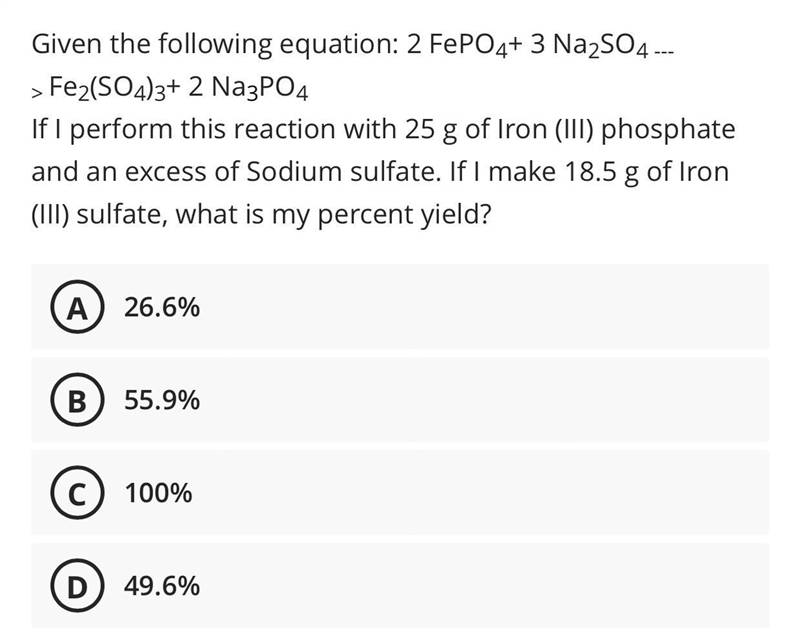 Given the following equation, if I make 18.5G of iron (III) sulphate, what is the-example-1