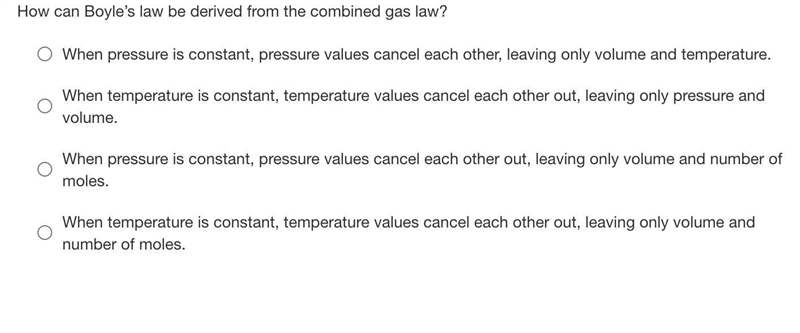 How can Boyle’s law be derived from the combined gas law?-example-1