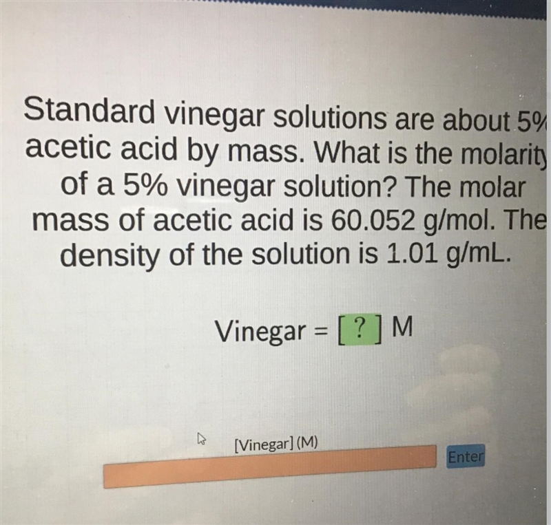 Here the question. It's a concentration calculation.-example-1