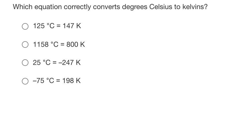 Which equation correctly converts degrees Celsius to kelvins?-example-1