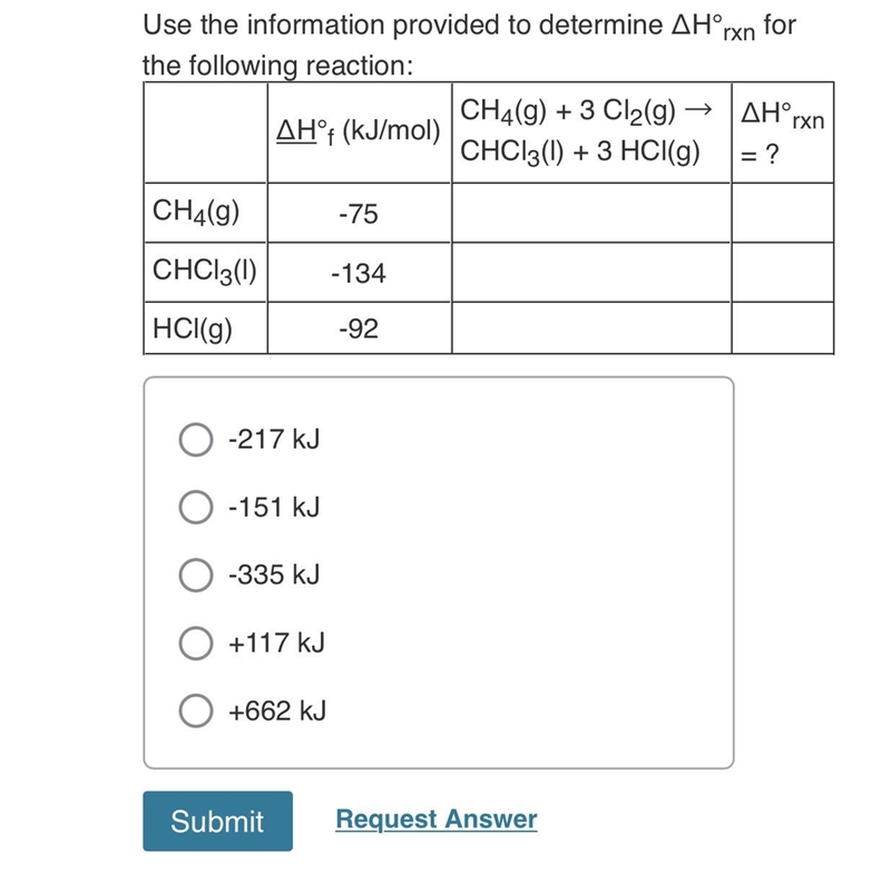 Use the information provided to determine ΔH°rxn for the following reaction:-example-1