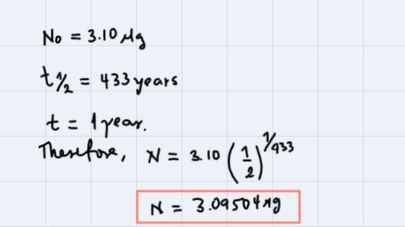 Americium-241 is widely used in smoke detectors. Calculate theamount of americium-example-2