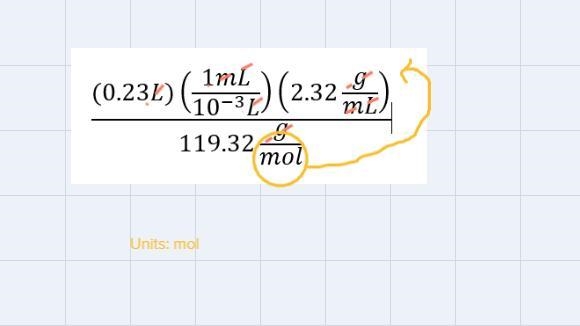 A student sets up the following equation to solve a problem in solution stoichiometry-example-1