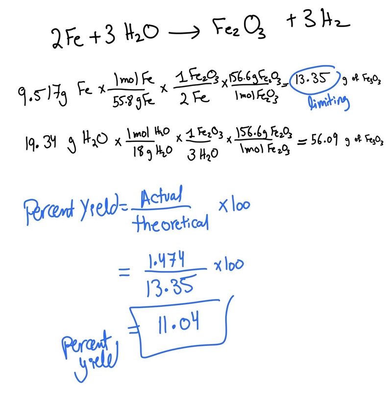 What is the limiting reagent when 9.517 g of Fe is allowed to react with 19.34 g of-example-1