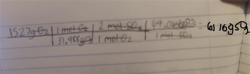 2 SO2(g) + O2(g) + 2 H2O(ℓ) −→ 2 H2SO4(ℓ) What mass in grams of SO2 is needed to react-example-1