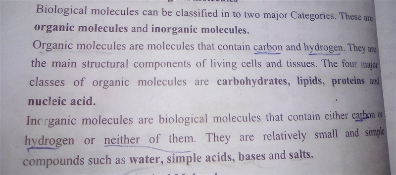 Which of the following molecules are considered inorganic? A.)DNA B.)Lipids C.)Proteins-example-1