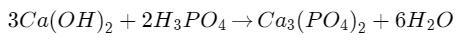 Ca(OH)2+H3PO4>Ca3(PO4)2+H2oType of Reaction?Is this balanced? If not, balance the-example-2